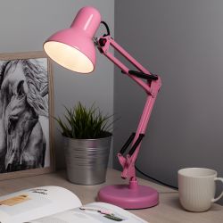 Настольный светильник ЭРА N-214-E27-40W-P розовый | Настольные светильники под лампу