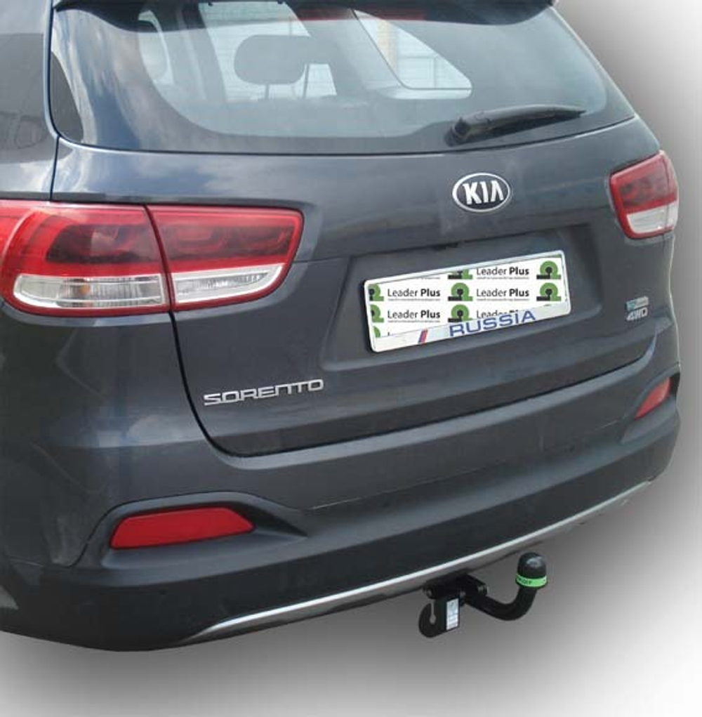Фаркоп(прицепное) Лидер-Плюс для KIA SORENTO PRIME 2015-2018 (дизель, бензин) / HYUNDAI SANTA FE 2015-2018 (дизель)(паспорт и сертификат в комплекте)(без электрики)K121-A