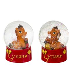 GAEM Фигурка декор в стекл шаре "Лошадка", L7 W7 H8 см, 2в.