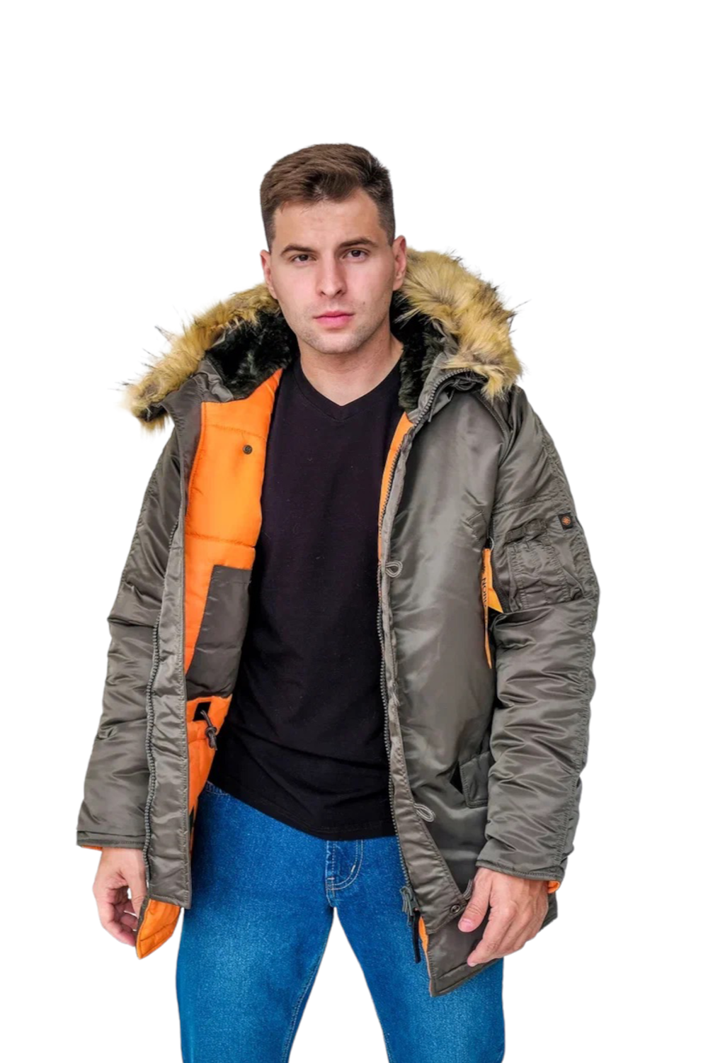 КУРТКА МУЖСКАЯ ФЛИСОВАЯ N3B NORD STORM REP.GREY/ORANGE