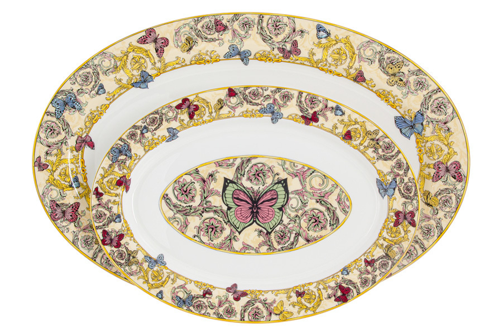 Обеденный сервиз 27 предметов на 6 персон Royal Crown Бабочки rc9-27/1ds-665h-n