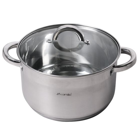 Кастрюля 6,5 л. из нержавеющей стали Kamille KM 5624S с крышкой