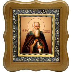 Зосима Соловецкий, преподобный игумен. Икона на холсте.