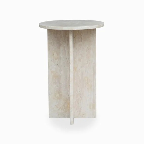 Кофейный стол Dokka Ø40х60 см, бежевый мрамор