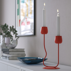 IKEA SILVERPÄRON  (ИКЕА СИЛВЕРПÄРОН)  -  Подсвечник, ярко-красный, 29 см