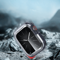 Чехол-бампер с темно-синими вставками от Dux Ducis для часов Apple Watch 45мм на модели 7, 8 и 9 серии, серия Tamo Series Case
