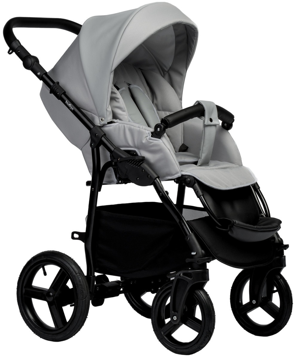 Детская коляска Indigo Impulse Eco 3 в 1 с автокреслом Avionaut Cosmo Beige Ie04 св.серая кожа/св.серый