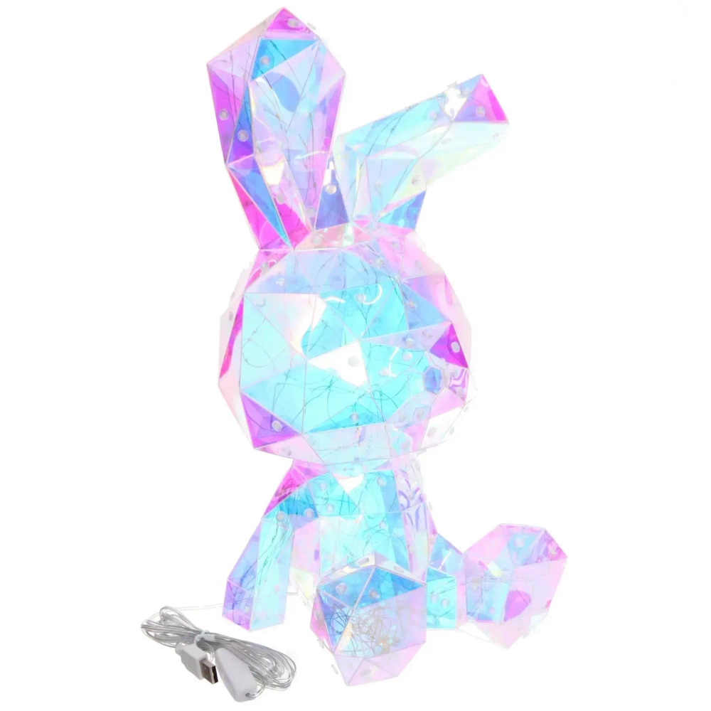 Сувенир светодиодный «Зайчишка» 21*21*40 см, 200 ламп LED, USB, Белый