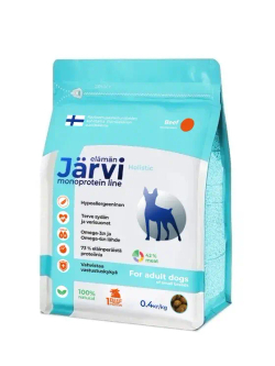 Jarvi сухой монопротеиновый полнорационный корм для взрослых собак мелких пород,говядина, 400г.