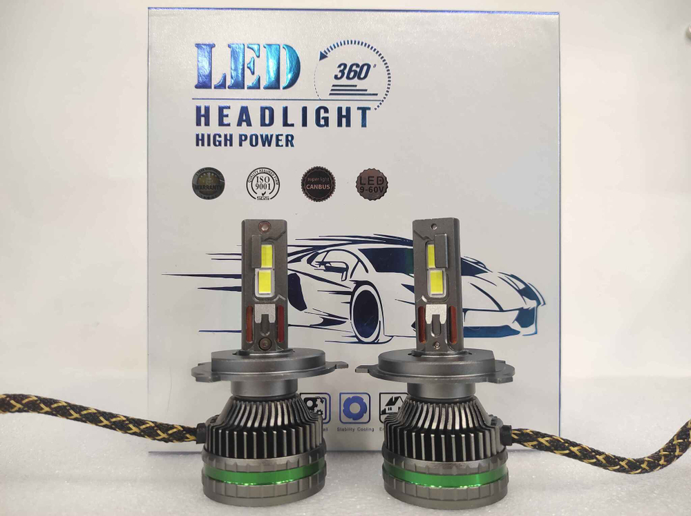 H4 (LED) / Светодиодные лампы, Галактика K18, 300 Вт, цоколь: H4, 12 вольт (2 шт. / комплект)