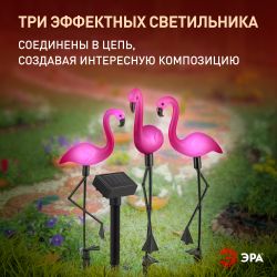 ERADF008-06 ЭРА Садовый светильник на солнечной батарее, пластик, 3 шт. 52.5 см