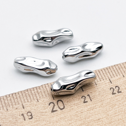 Бусина, цвет серебро (родий), размер 15*5,5 мм, цена за 1 шт