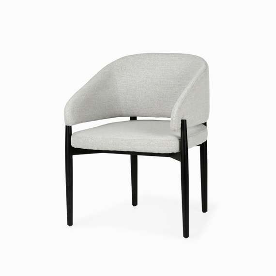 Обеденный стул Jeff, серая ткань, черные ножки