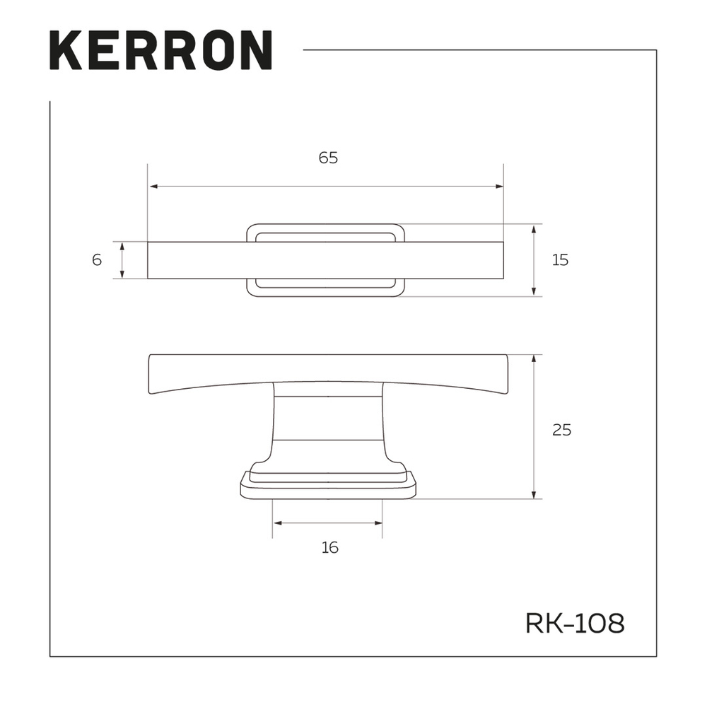 Ручка-кнопка, матовый черный RK-108 BL