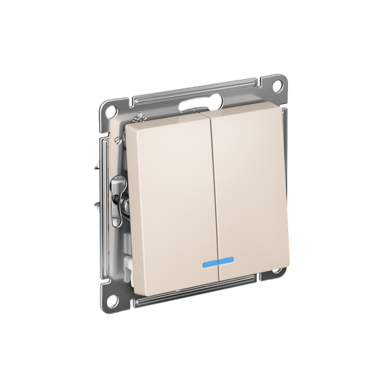 Выключатель 2-кл. СП AtlasDesign 10А IP20 (сх. 5а) 10AX с подсветкой механизм беж. SE ATN000253