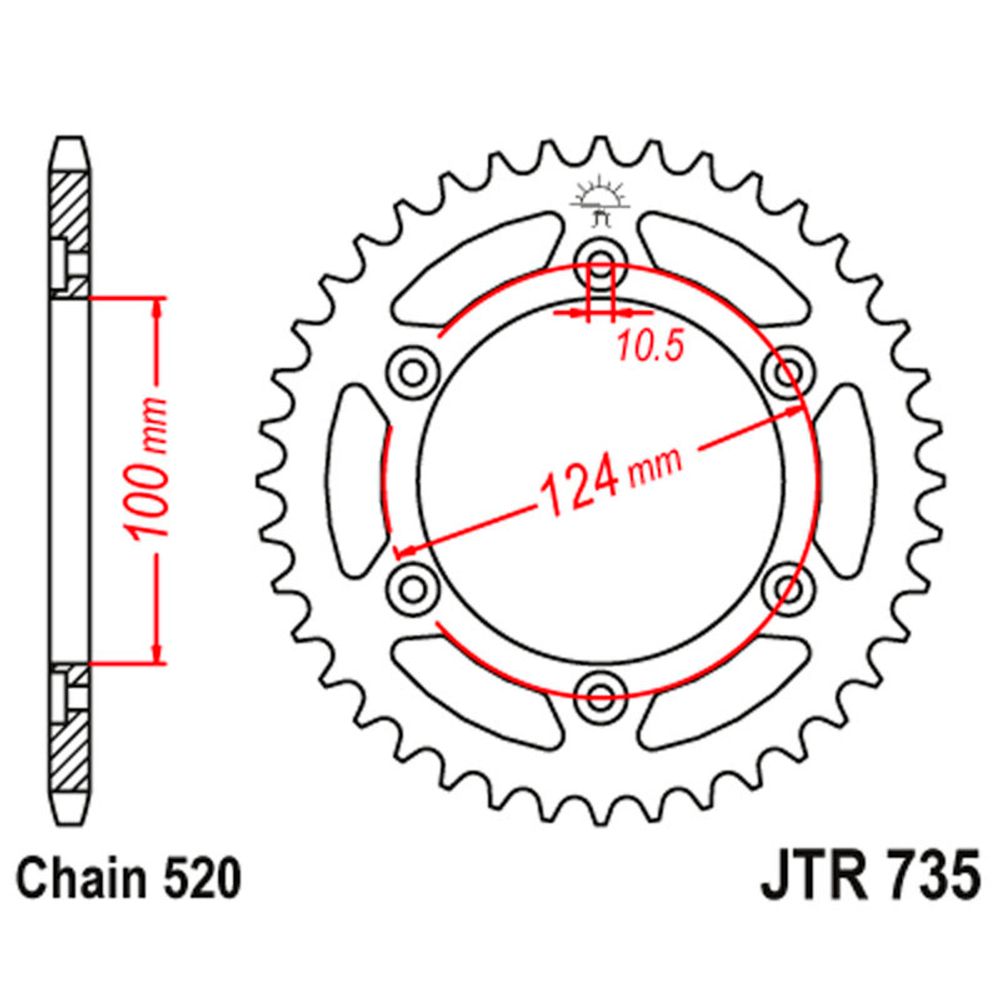 Звезда задняя JT JTR735.45 для мотоциклов