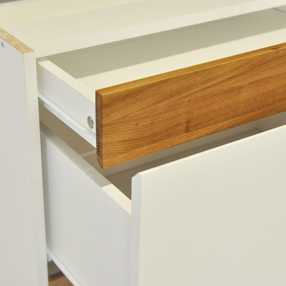 Кухонный модуль напольный 3 ящика 60х60х85, белый/дуб