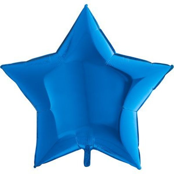 Шар звезда Голубая пастель 91см