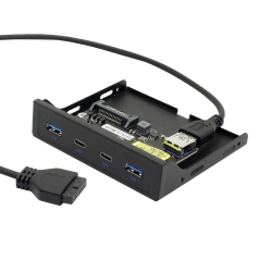 Контроллер USB ORIENT C092, Планка портов 3.5" на переднюю панель 2xUSB Type-C + 2xUSB 3.0 (USB3.2 Gen1), 20Pin кабель 50см, металл, oem (31348)