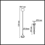 7122/4GL NATURE ODL26 Уличный светильник 530мм акрил/металл IP65 LED 3W 95Лм 24V VERDE (нужен драйвер 357781/357782)