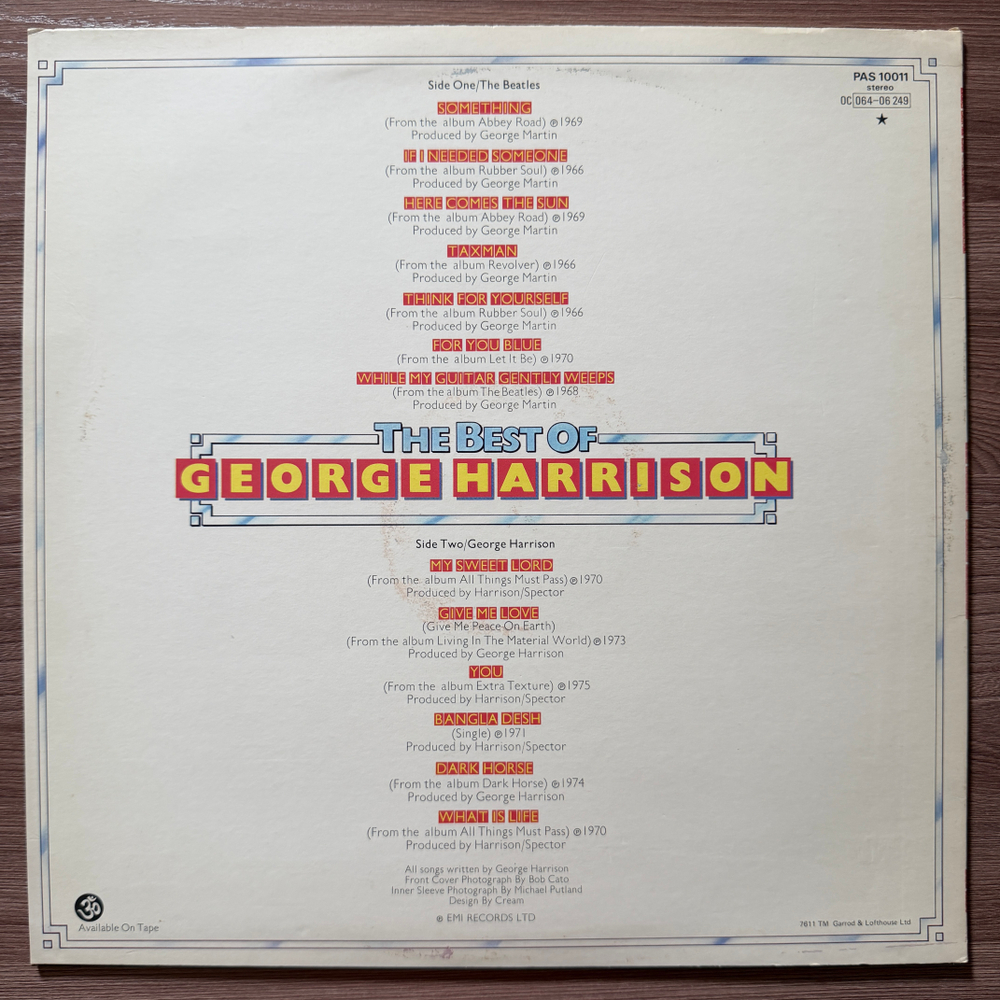 George Harrison ‎– The Best Of George Harrison (Англия 1976г.)Т