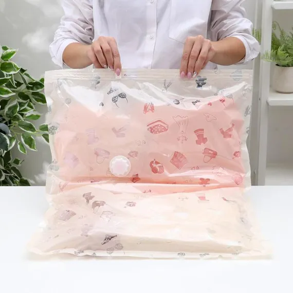 Вакуумный пакет для хранения вещей «Шопоголик», 50×60 см, с рисунком