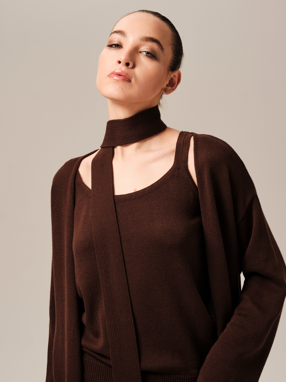 C0385-03 Кардиган темно-коричневый dbr (L-XL/164)