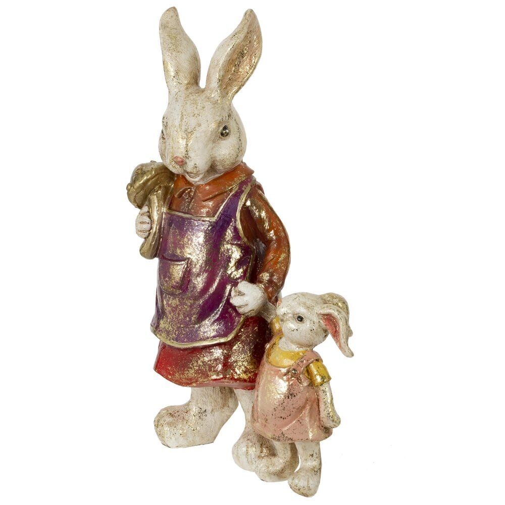 GAEM Фигурка декоративная "Зайчиха с зайчонком", L14 W7,5 H21,5 см