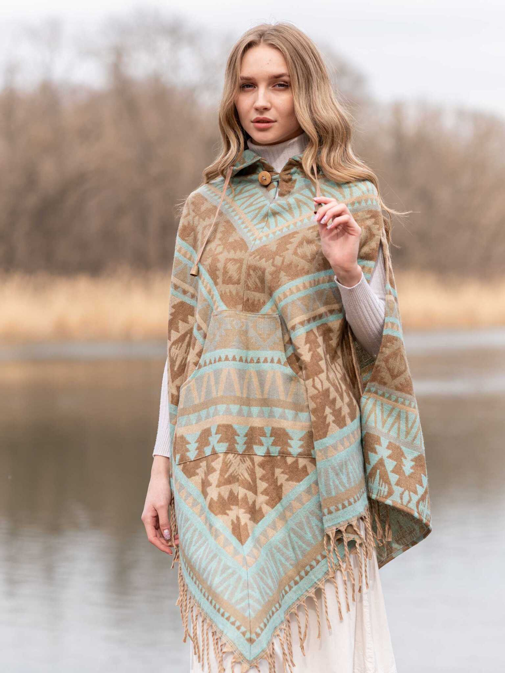 пончо женское