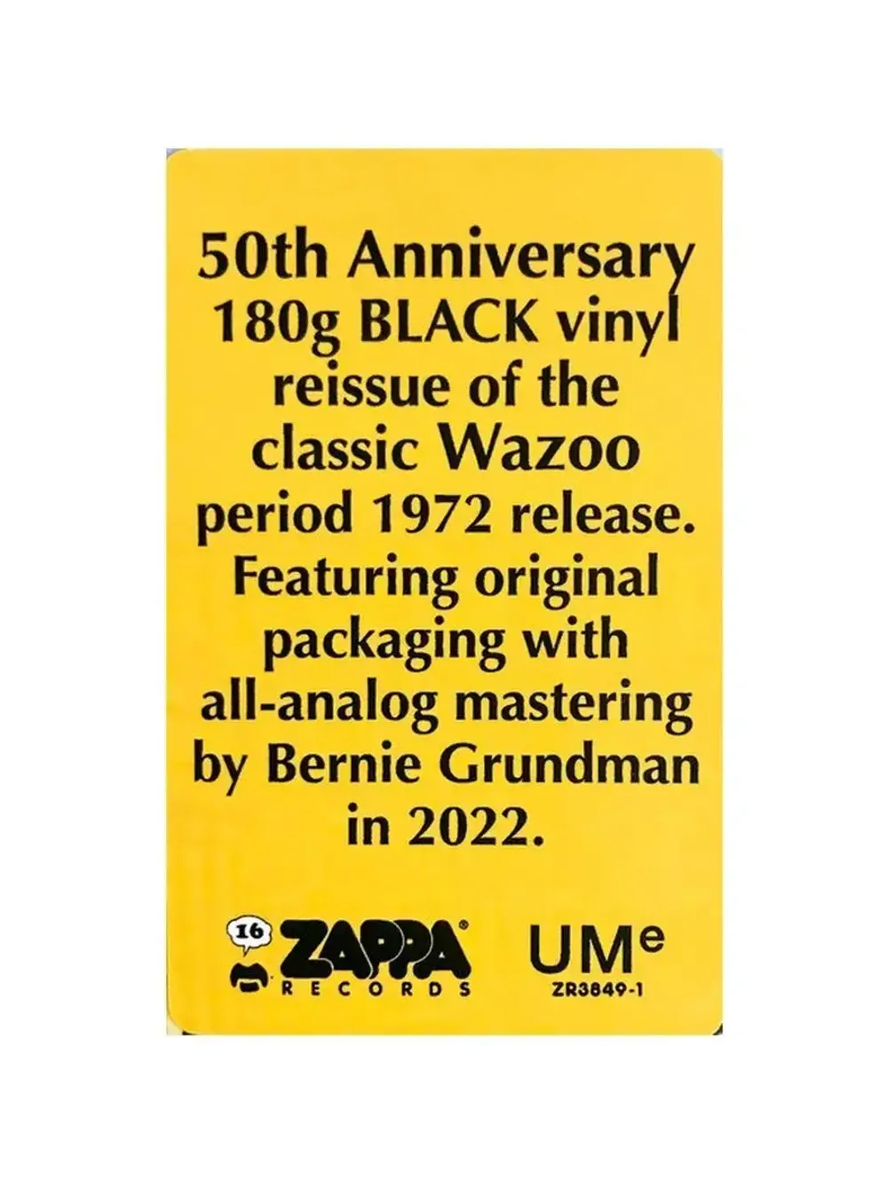 Frank Zappa. The Grand Wazoo (50th Ann, 180g) LP Фрэнк Заппа