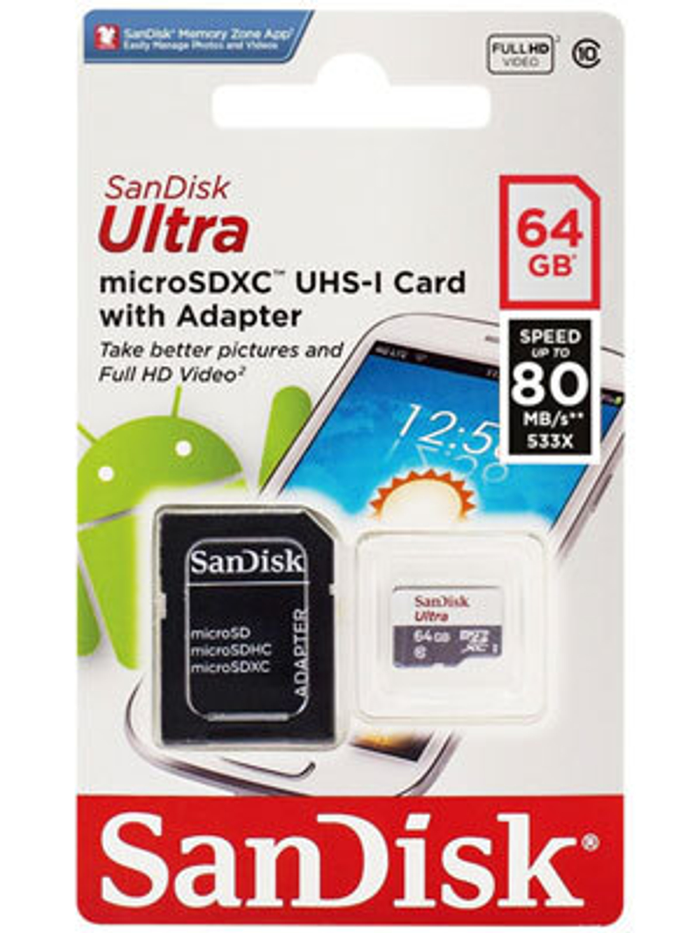 Карта памяти microSD 64 Гб