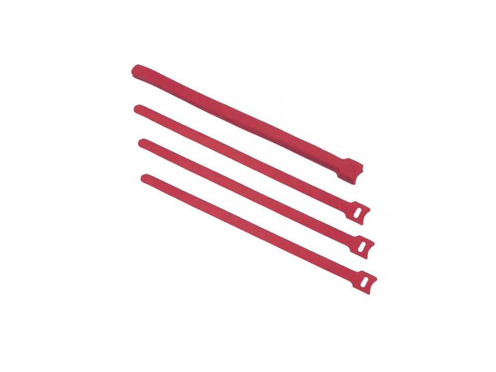 Хомут Ripo для кабеля, липучка с мягкой застежкой, 180x14 мм, красный (10 шт.)