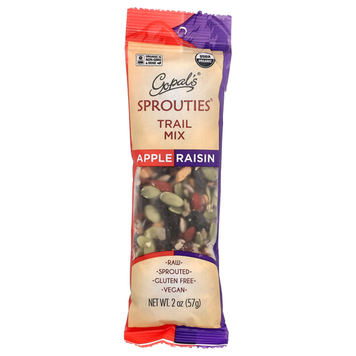 Gopal's, Sprouties® Trail, смесь со вкусом яблока и изюма, 57 г (2 унции)