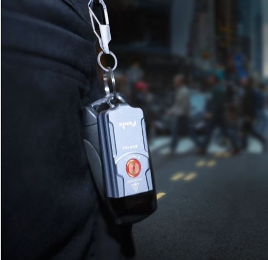 Фонарь FENIX Мод. E03R V2.0 синий (500лм-90м)(светодиод: белый + красный)(30г)(встроенный аккум.400mAh)