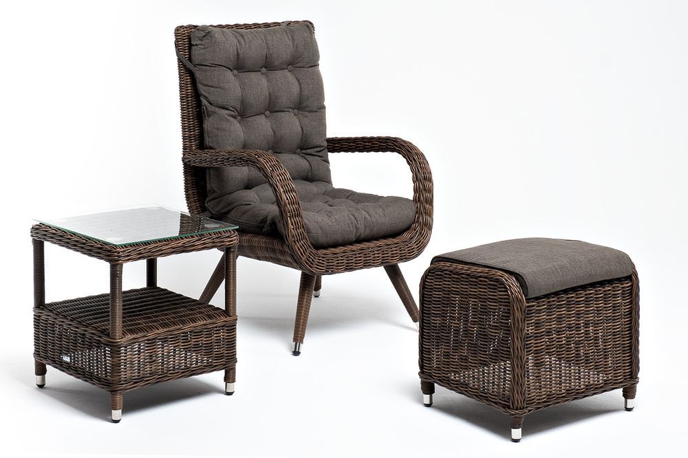 "Толедо" лаунж-зона из искусственного ротанга, цвет коричневый