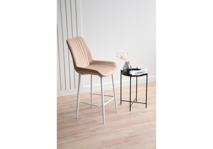 Барный стул Woodville Седа 360 бежевый (zd 210), белый np, ножки белые