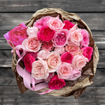 Слова любви — букет ароматных розовых роз коллекции Фея розы