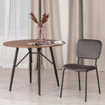 Стул CAROL (mod. UC06) металл, вельвет, 45 х 56 х 82 см, Light grey (светло-серый) HLR24 / черный