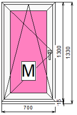 Пластиковое окно 1300 х 700 ТермА Эко + Москитная сетка