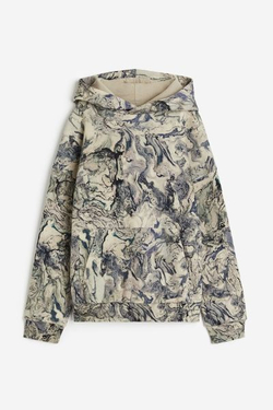 H&M Толстовка с надписью и капюшоном, светло-бежевый