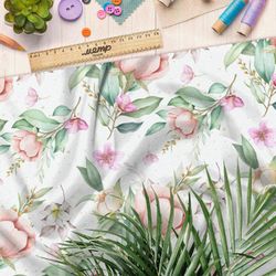 Ткань ниагара розовые бутоны