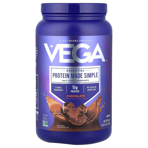 Vega, Essential, Protein Made Simple, растительный протеин, со вкусом шоколада, 1,03 кг (2 фунта 4,3 унции)