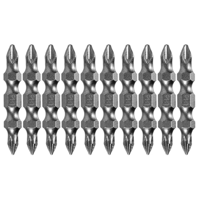 Бита двухсторонняя, PH2-PH1 х 45 мм, сталь S2, 10 шт. Denzel