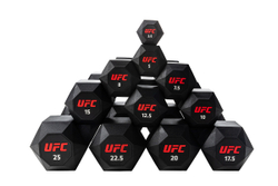 Комплект обрезиненных октагональных гантелей 5 пар от 10 до 20кг UFC Octagon Dumbbell
