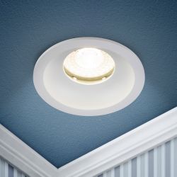 Светильник встраиваемый влагозащищенный ЭРА WR4 SWH под лампу MR16 GU5.3 IP44 белый матовый | Влагозащищенные встраиваемые светильники