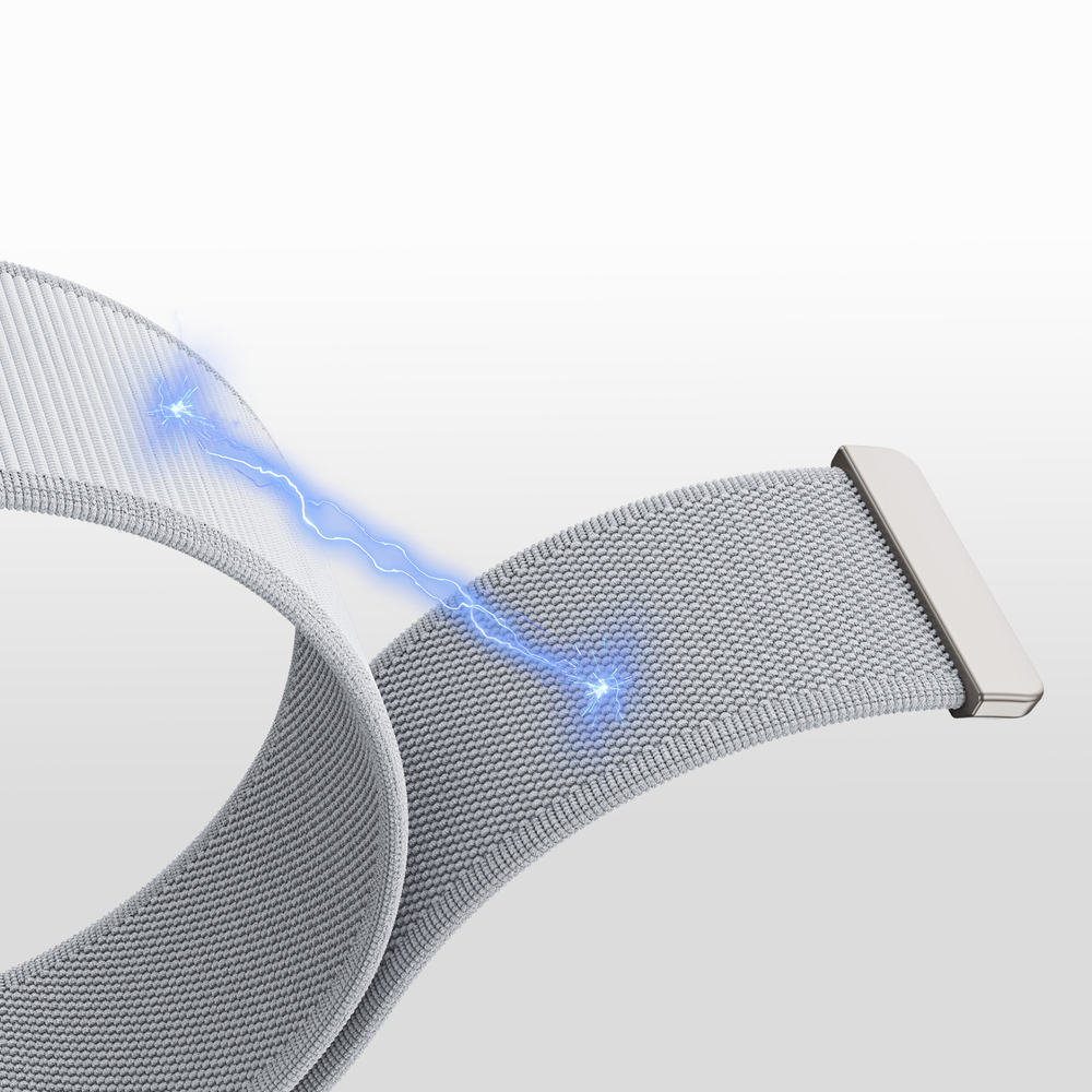Ремешок светло-серого цвета с магнитной фиксацией для смарт часов Apple Watch размером 42, 44, 45, 46, 49MM, серия Strap (YM Series) от Dux Ducis