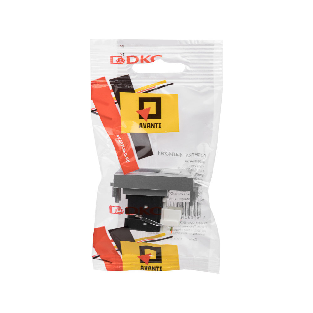 Компьютерная розетка RJ-45 модульная, кат.6, "Avanti", "Закаленная сталь", 1 модуль