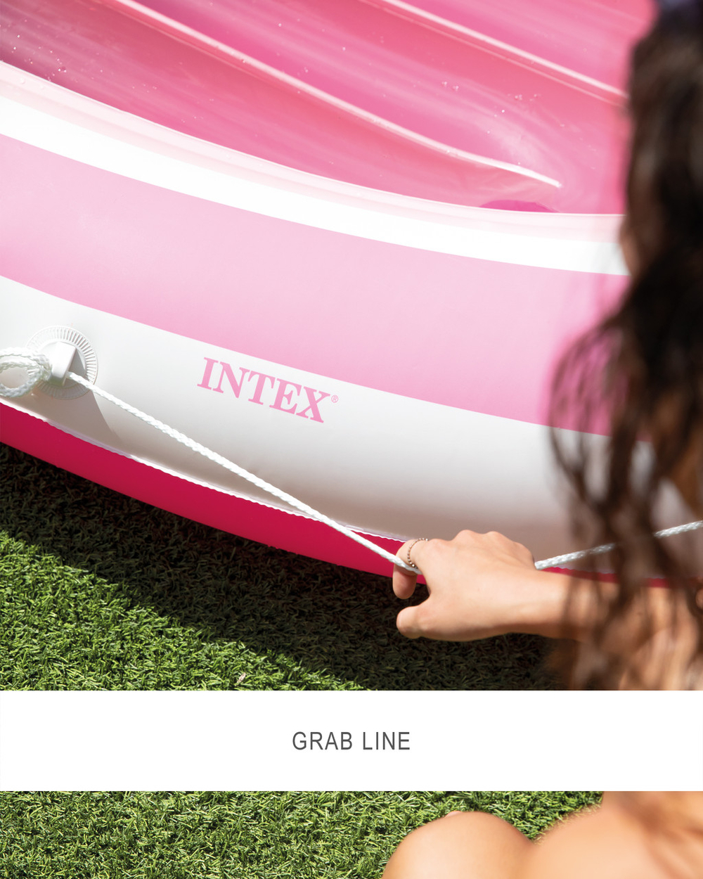 Надувной плот розовый "Фламинго" для плавания с ручками Intex 57558 142x137x97 см