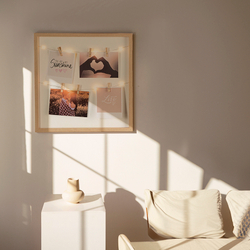 Фоторамка 38х38см Bergenson Bjorn с подсветкой Everyday белая/натуральное дерево