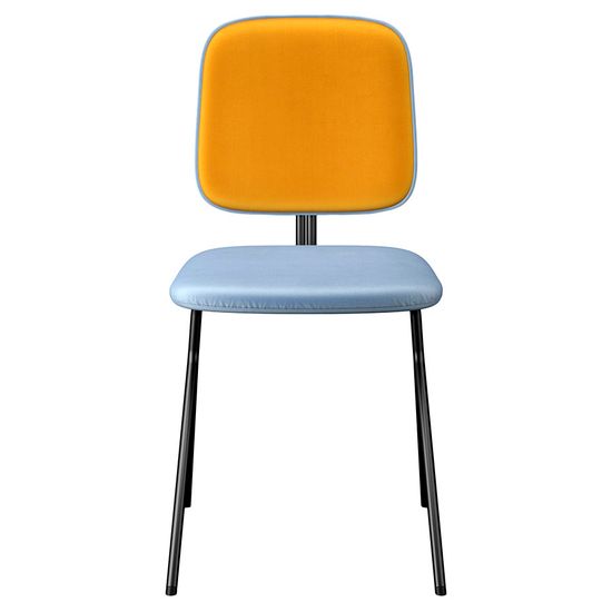 Стул ror, y, велюр, черный/голубой/желтый